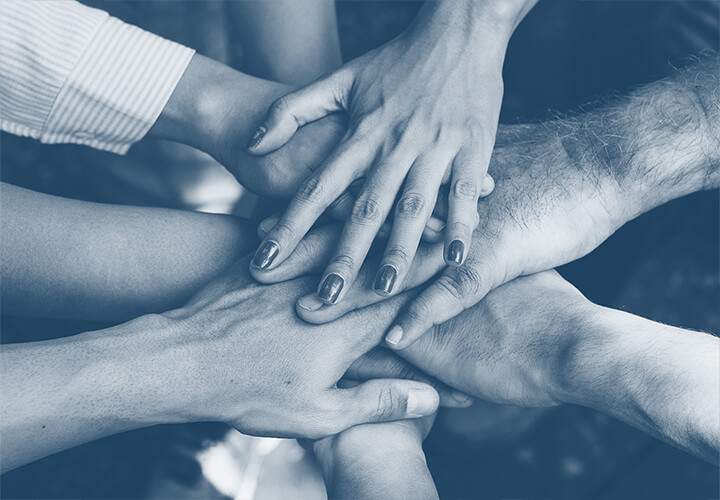 Community Bild mit verbundenen Menschen