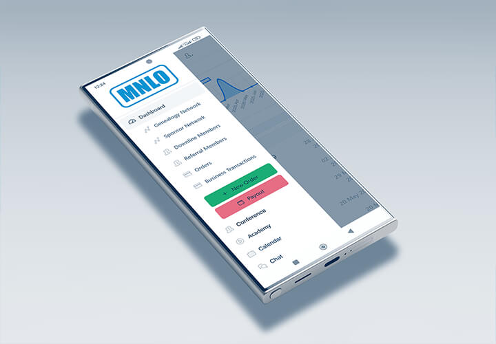 MNLO App Bild mit App-Screenshots